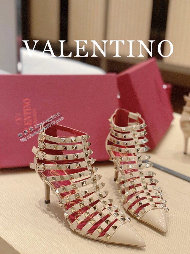 Valentino專櫃原版華倫天奴春夏新款經典五金裝飾女士高跟涼鞋 dx2938